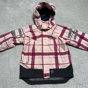 Helly Hansen Rain Jacket Windbreaker Jacket Detachable Hood Kids Girls 4